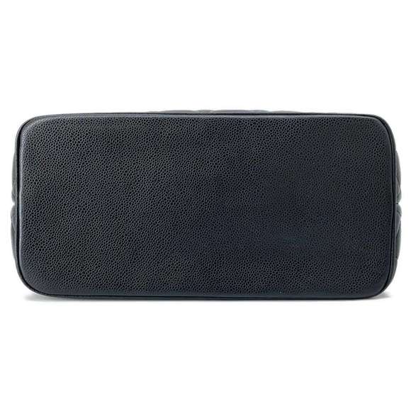 Chanel Tote Bag Reproduction Tote Coco Mark Matelasse Quilted Caviar Skin Black - Picture 3 of 10